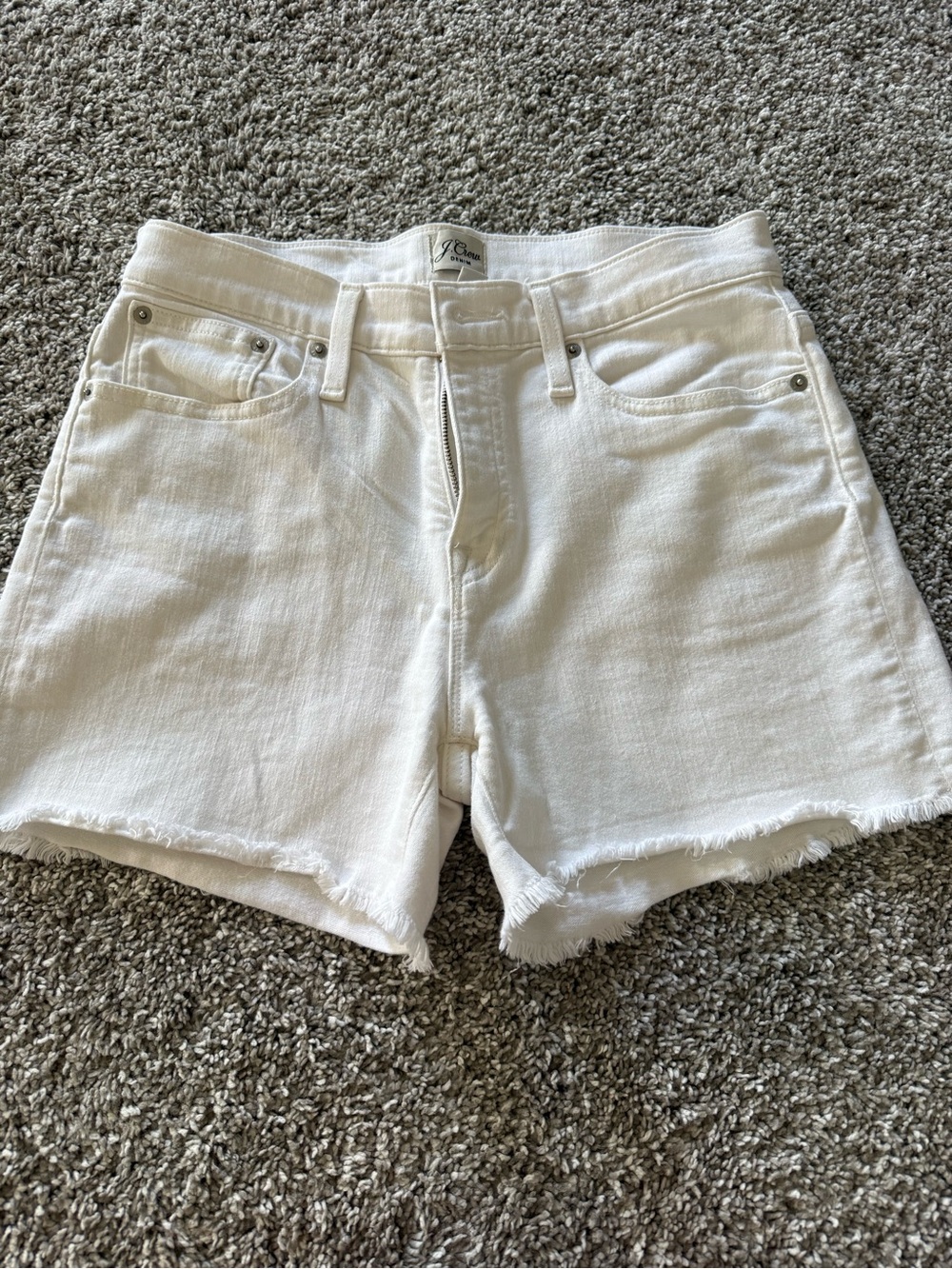 Jcrew Classic White Denim Cutoff Shorts
